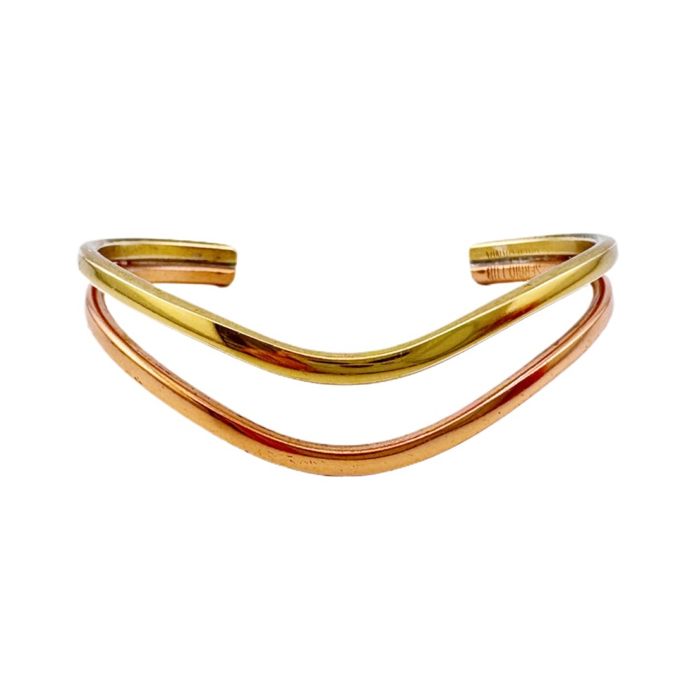 Sergio Lub Brass Copper Wave Cuff Bracelet
